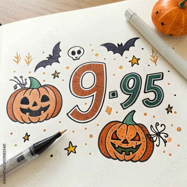 Obraz Halloween gingerbread between black cobweb