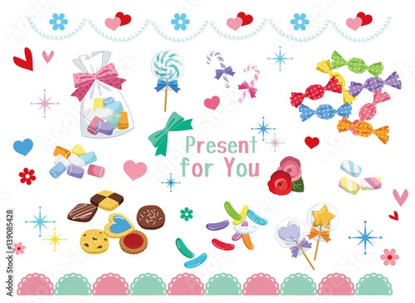 Obraz お菓子セット