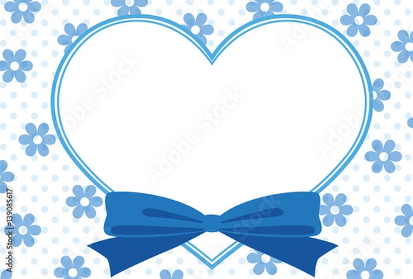 Obraz ハートと花とリボンのフレーム