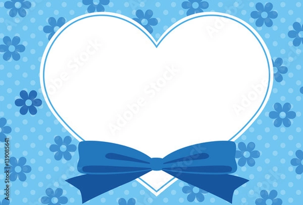Obraz ハートと花とリボンのフレーム