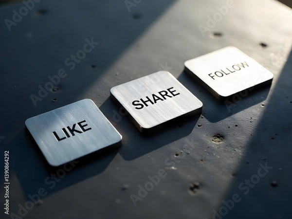 Obraz like share follow concept