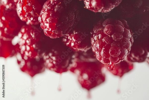 Fototapeta raspberry on a white background