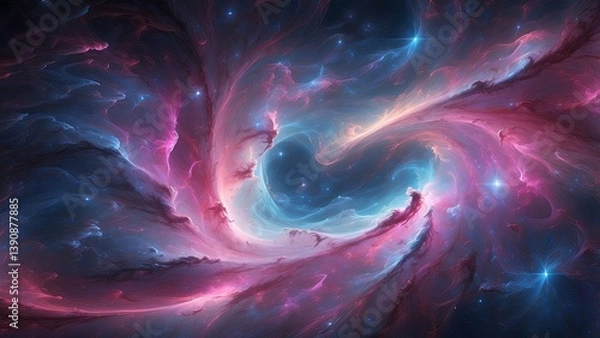 Obraz A vibrant and colorful depiction of a celestial nebula
