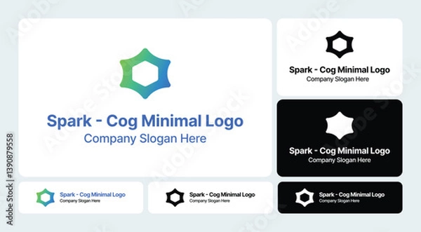 Obraz Spark - Cog Minimal Logo | Innovative Industrial Design