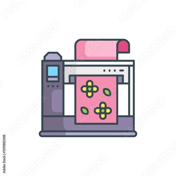 Fototapeta Textile Printing Machine Icon