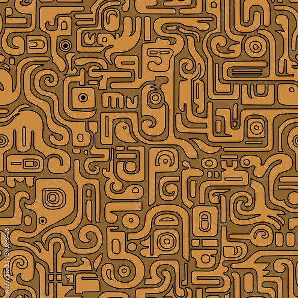 Obraz Abstract mosaic pattern painted in bright colors from geometric shapes drawn by hand.Seamless background.	
