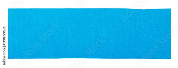 Obraz Rectangular piece of cut blue textured paper, blank plate with copy space