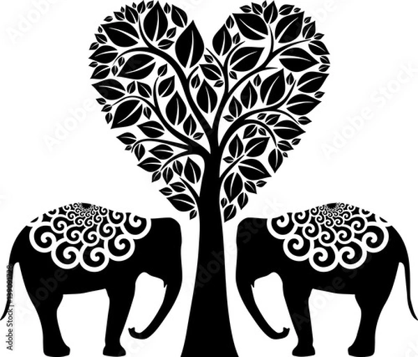 Fototapeta Elephants in love