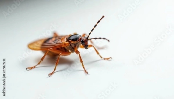 Fototapeta Close-up of single insect on white background, design, wildlife