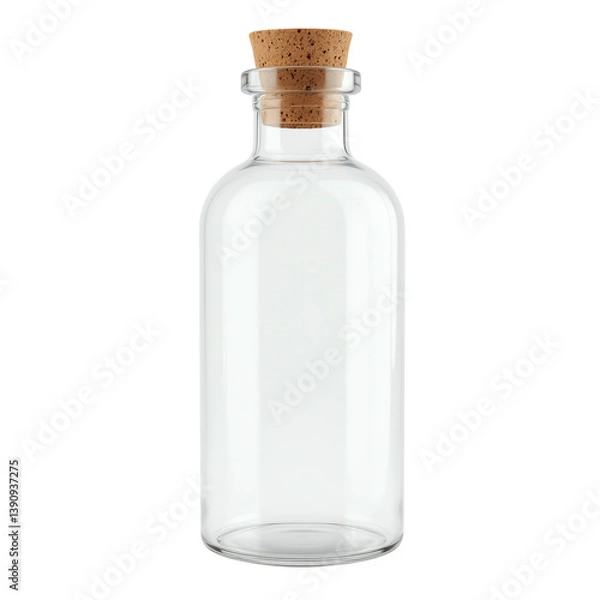 Obraz Glass bottle, white isolate background