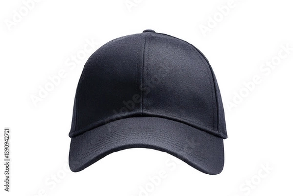 Obraz A dark colored baseball cap displayed against a solid dark space on transparent background