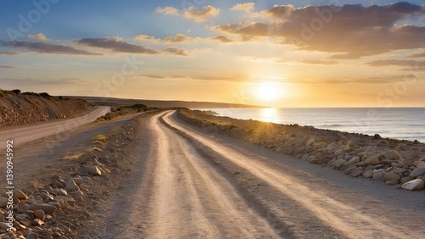 Obraz Close-up of an asphalt road with a large white arrow pointing straight ahead