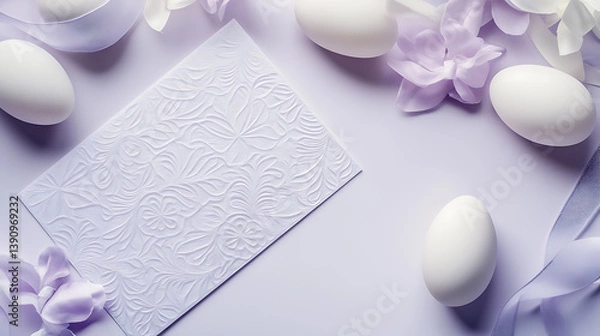 Obraz easter eggs and flowers