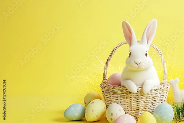 Obraz easter bunny and easter eggs