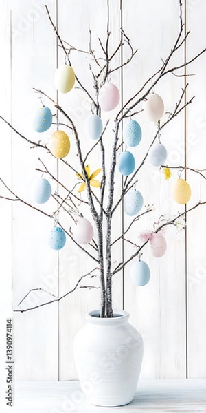 Obraz tree in a vase with flowers