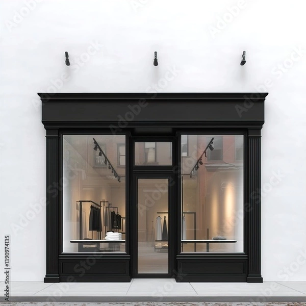 Fototapeta City Street Storefront Mockup, Local Shop Front Facade Template, Small Business Branding Showcase for Designers