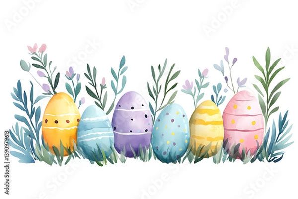 Obraz easter eggs in grass