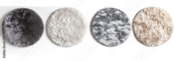 Obraz Plush Round Floor Cushions in Various Shades