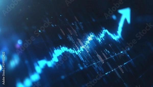 Obraz Dynamic financial chart, upward trend