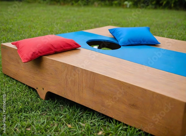 Fototapeta cornhole board with bags