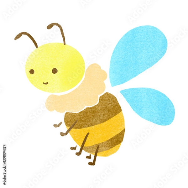Fototapeta スタンプ風のミツバチのイラスト