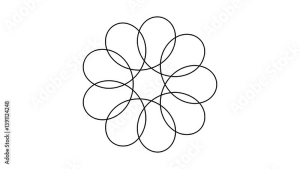 Obraz Accurate Hypocycloid Closed Vector Path for Animation and Graphic Design