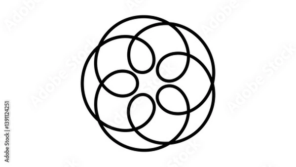 Obraz Accurate Hypotrochoid Closed Vector Path for Animation and Graphic Design