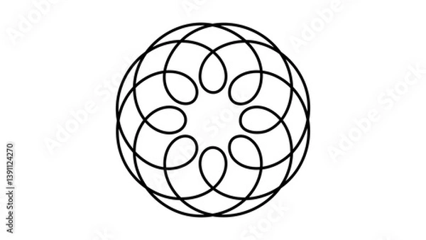 Obraz Accurate Hypotrochoid Closed Vector Path for Animation and Graphic Design