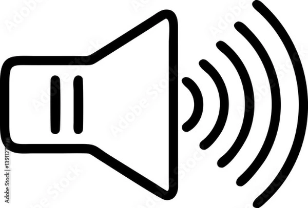 Obraz speaker sound waves vector icon on white background
