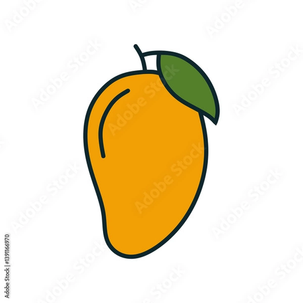 Fototapeta logo design vector abstract template illustration modern symbol simple logo icon mango fruit