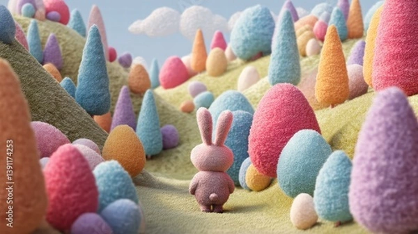 Fototapeta Happy Easter day with Colorful Easter eggs,Spring holiday,Happy easter eggs,festive clip art,Happy Easter greeting card, poster, banner template,april festive concept.