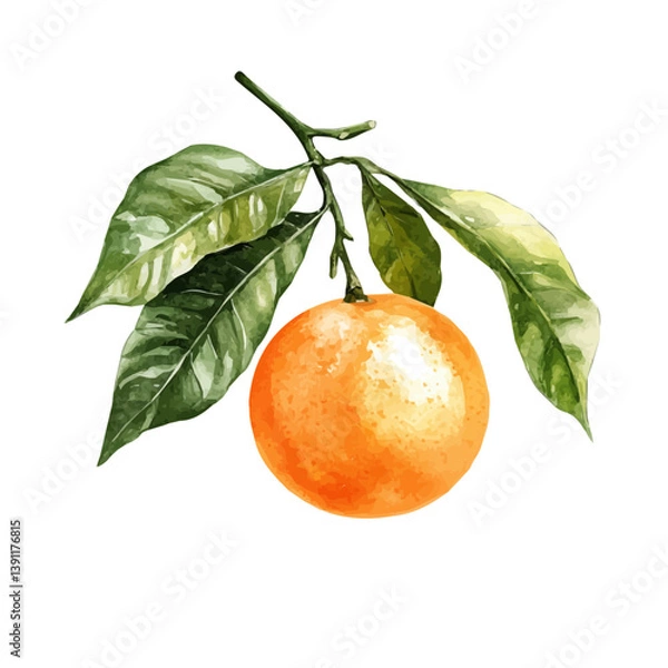 Obraz Orange, watercolor illustration, isolated on a white background.

