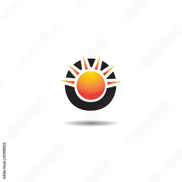 Fototapeta Initial O Abstract Sun
