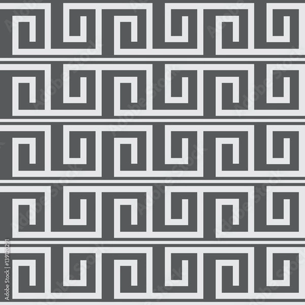 Fototapeta dark geometric background seamless pattern Greek Meander