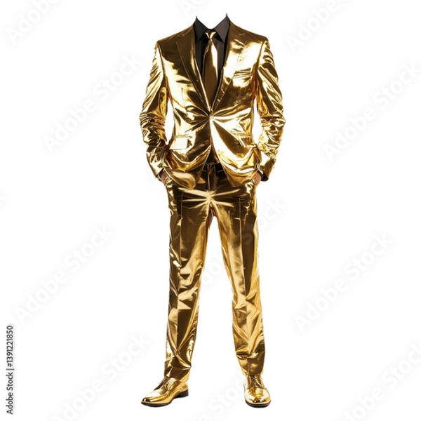 Obraz Shiny gold suit isolated on transparent background