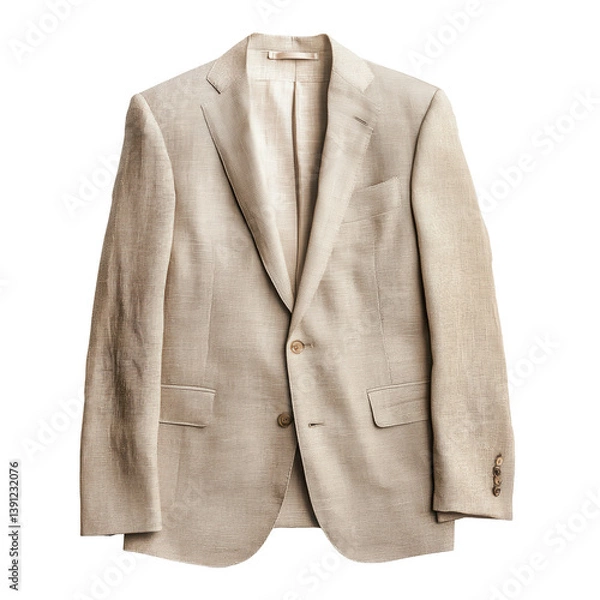 Obraz Beige linen suit isolated on transparent background