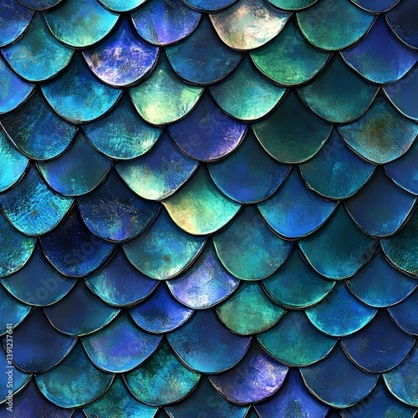 Obraz A striking dragon scale fabric pattern.