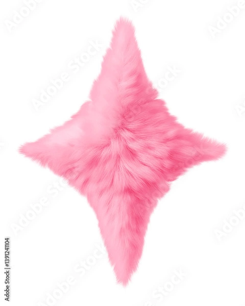 Fototapeta Pink blink png fluffy 3D shape, transparent background
