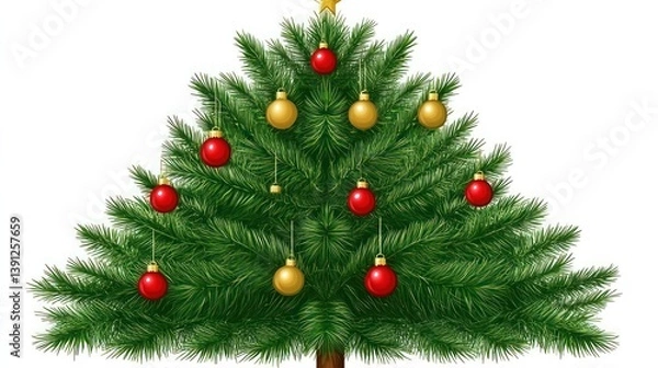 Fototapeta Christmas tree with ornaments