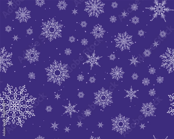 Fototapeta Winter card snowflake pattern