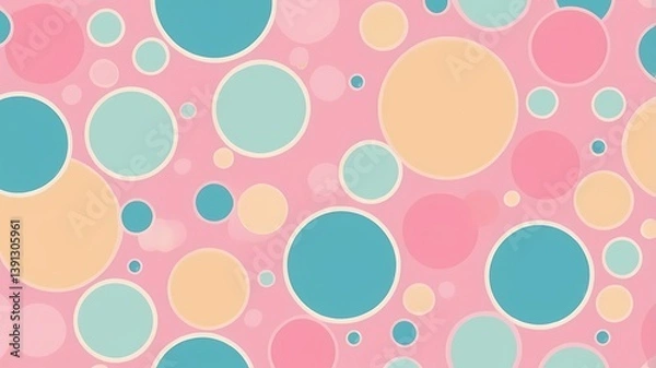 Obraz Soft, bubbly pattern with pastel shades, cute and inviting vector graphic background