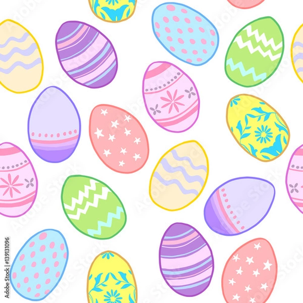 Fototapeta Seamless Easter eggs tileable pattern spring