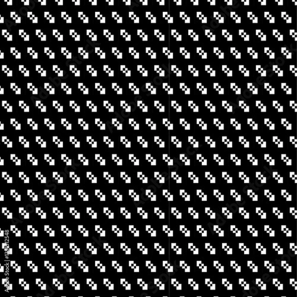 Fototapeta Pixelated Arrow Pattern - Black and White Geometric Design