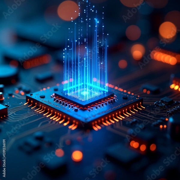 Obraz electronic circuit board with processor