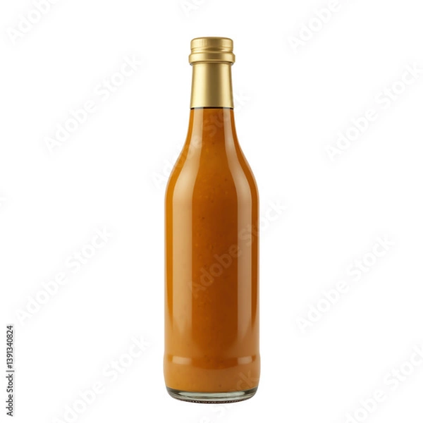 Fototapeta Delicious sauce in a glass bottle.