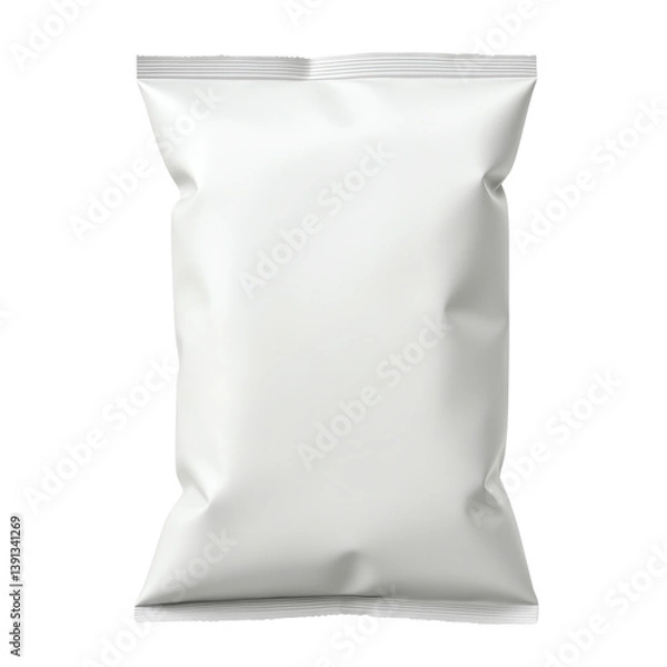 Obraz Plain white snack bag for branding and design.