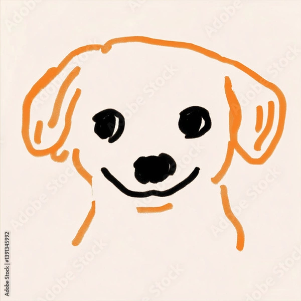Obraz hand drawn dog