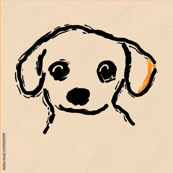 Obraz hand drawn dog