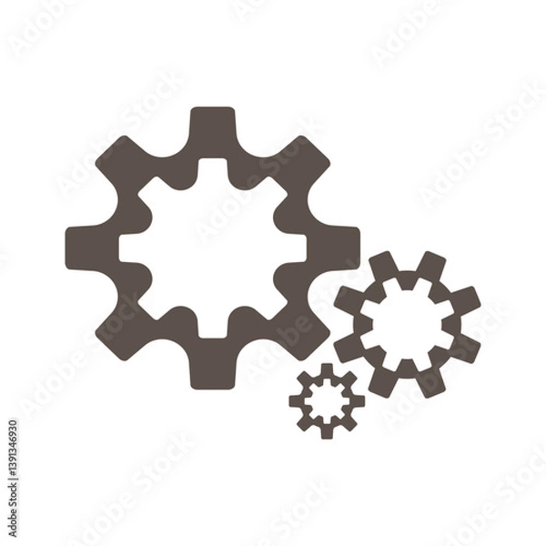 Fototapeta gear icon, cog wheel, engine circle, thin line web symbol on white background.