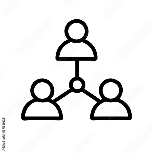 Fototapeta Three Users with Connection Line Icon Design